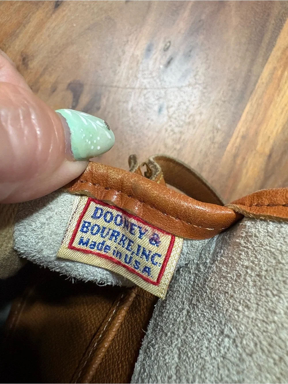 Dooney & Bourke White and Brown Pebbled Leather Crossbody Bag - Picture 9 of 9
